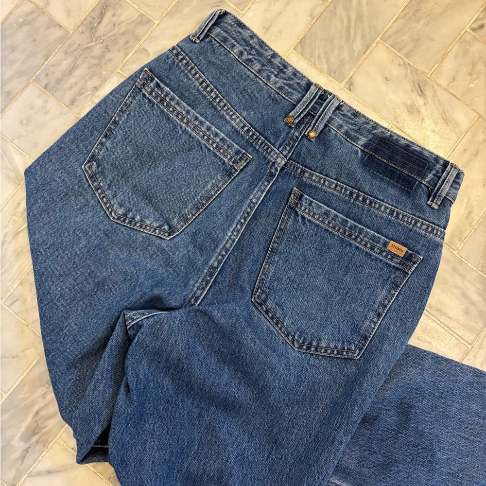 High waist straight leg jeans
